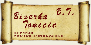 Biserka Tomičić vizit kartica